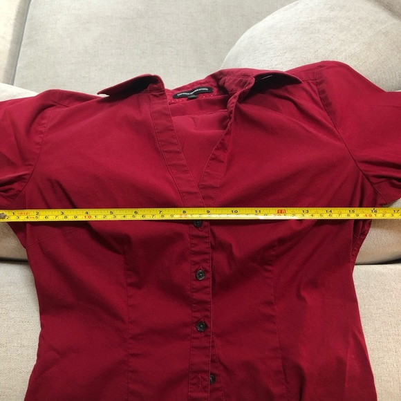 Red Express V-Neck Button Down - Picture 6 of 6